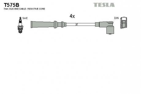 Фото автозапчастини комплект кабелiв запалювання Tesla T575B