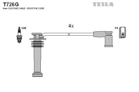 Фото автозапчасти высоковольтные провода зажигания к-кт Focus/Mondeo 96-04 Tesla T726G