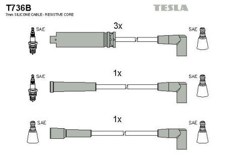 Фото автозапчасти дроти запалювання Nexia 1,5 в/в (з накінечн.) Tesla T736B