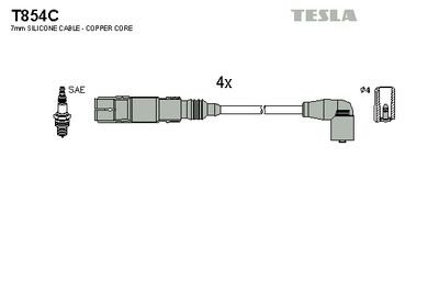 Фото автозапчастини кабель запалювання к-кт VW, Audi, Seat, Skoda 99- 1,6 Tesla T854C