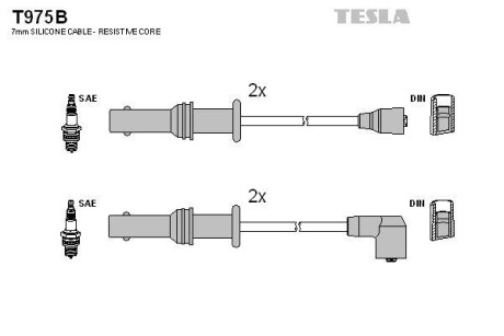 Фото автозапчастини кабель запалювання к-кт Subaru Forester, Impreza,Legasy 92-98 1,6 Tesla T975B