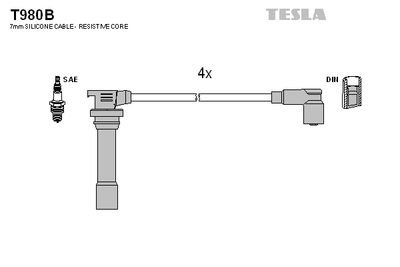 Провода высоковольтные, комплект Mazda 323S (94-02) BLATNA Tesla T980B (фото 1)