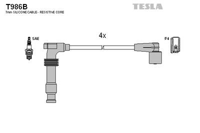 Фото автозапчастини кабель запалювання к-кт Chevrolet Evanda,Lacetti,Nubira,Tacuma 1,8 Tesla T986B