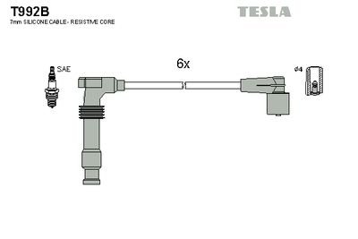 Фото автозапчасти провода высоковольтные, комплект Opel Omega b 3.0 (94-01),Opel Omega b 2.5 (94-00) BLATNA Tesla T992B (фото 1)