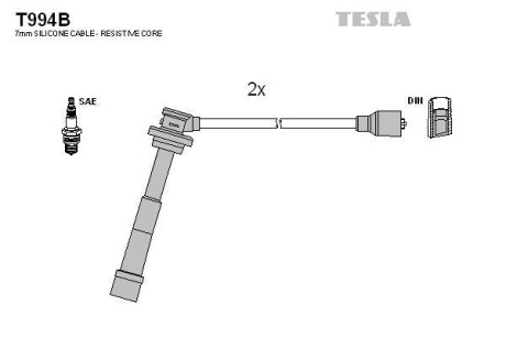 Фото автозапчастини комплект кабелiв запалювання, к-кт Tesla T994B