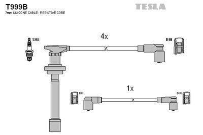 Фото автозапчастини провода высоковольтные, комплект Nissan BLATNA Tesla T999B