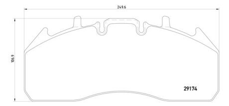 Фото автозапчасти колодки гальмівні rvi mag/prem vo.fm/fe 250x20 TEXTAR 10-01-01-0843