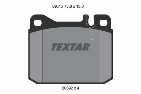 Фото автозапчасти комплект тормозных колодок передний MERCEDES 123 (C123), 123 T-MODEL (S123), 123 (W123), /8 (W114), /8 (W115), S (W116), SL (R107), 1000, 60, 70, 700, 800, 900; CASE-STEYR 8000 2.0-D TEXTAR 2039204