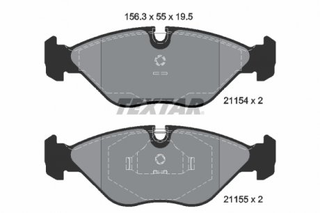 Комплект тормозных колодок передний SAAB 9000 2.0/2.3/3.0 09.84-12.98 TEXTAR 2115402 (фото 1)