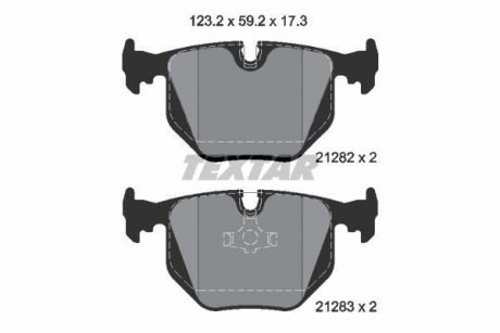 Комплект гальмівних колодок задніх BMW 5 (E34), 8 (E31); MASERATI GHIBLI II, QUATTROPORTE IV 2.0-5.6 09.88-05.01 TEXTAR 2128201 (фото 1)