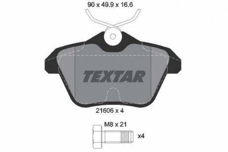 Гальмівні колодки, дискове гальмо (набір) TEXTAR 2160601