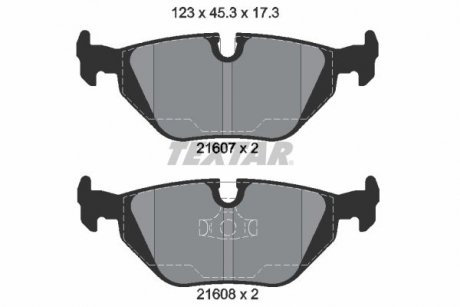 Комплект тормозных колодок задних BMW 3 (E36), Z1, Z3 (E36); MG MG X-POWER 1.6-4.6 06.88-04.08 TEXTAR 2160702