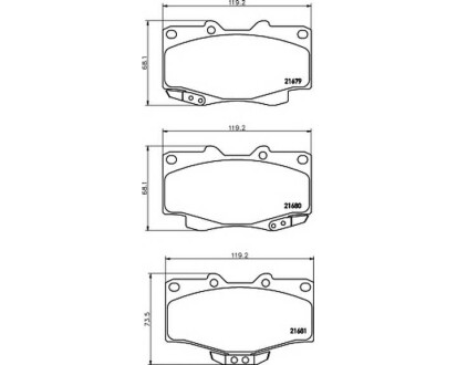 Фото автозапчасти комплект тормозных колодок передний TOYOTA 4 RUNNER II, 4 RUNNER III, HILUX V, HILUX VI, LAND CRUISER, LAND CRUISER 90; Volkswagen TARO 2.2-3.4D 11.84-10.05 TEXTAR 2167904