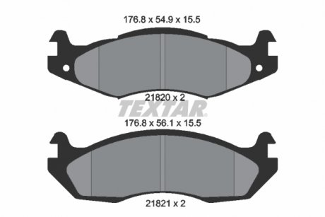 Комплект тормозных колодок передний CHEVROLET CAPRICE; HUMMER HUMMER H1; JEEP CHEROKEE, COMANCHE, WRANGLER I 2.1D-6.5D 10.84-12.04 TEXTAR 2182001 (фото 1)