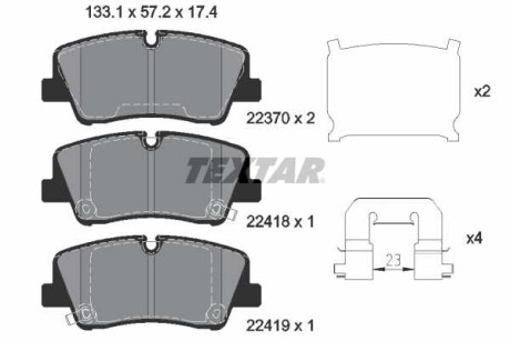 Фото автозапчасти колодки тормозные HYUNDAI H350 2.5D >2015 зад. с датчиком TEXTAR 2241801