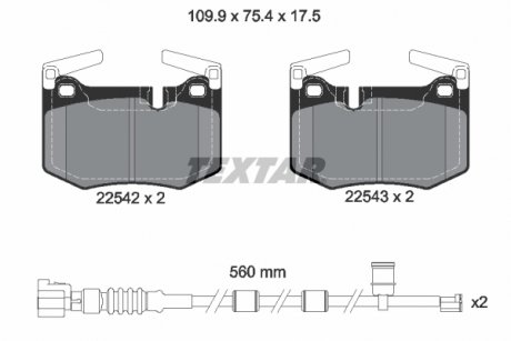 Тормозные колодки LEXUS GS/RC 5.0 >2014 передий TEXTAR 2254201 (фото 1)