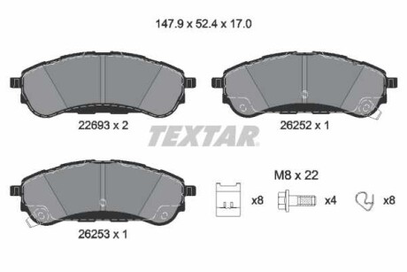 Фото автозапчасти комплект тормозных колодок задних FORD RANGER 2.0D-3.2D 04.11- TEXTAR 2269301