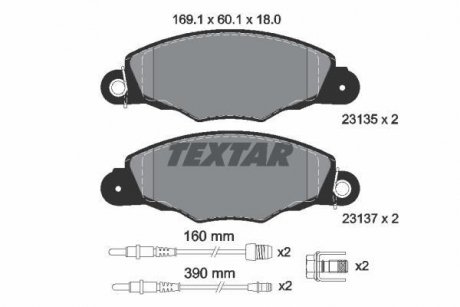 Фото автозапчасти комплект тормозных колодок. TEXTAR 2313503