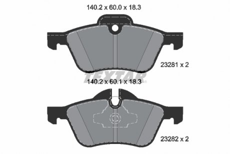 Комплект гальмівних колодок спереду MINI (R50, R53), (R52) 1.4D/1.6 06.01-07.08 TEXTAR 2328101