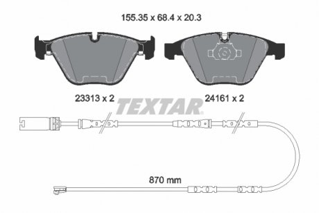 Комплект гальмівних колодок спереду BMW 3 (E90), 3 (E91), 3 (E92), X1 (E84) 3.0/3.0D 12.04-12.13 TEXTAR 2331307