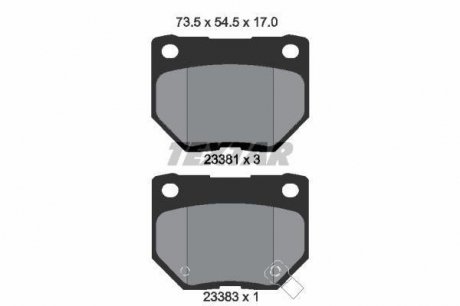 Фото автозапчасти комплект тормозных колодок задних SUBARU IMPREZA 2.0/2.5 12.00-12.08 TEXTAR 2338102