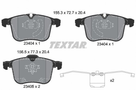 Комплект гальмівних колодок спереду CADILLAC BLS; CHEVROLET VECTRA; OPEL SIGNUM, VECTRA C, VECTRA C GTS; SAAB 9-3 1.8-3.2 04.02- TEXTAR 2340404