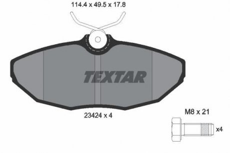 Комплект тормозных колодок задних DODGE VIPER; JAGUAR S-TYPE II, XJ; LINCOLN LS 2.5-8.0 10.97- TEXTAR 2342401