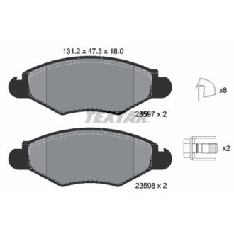 Фото автозапчасти комплект тормозных колодок передний CITROEN XSARA; PEUGEOT 206, 206+ 1.1-1.9D 04.97- TEXTAR 2359703