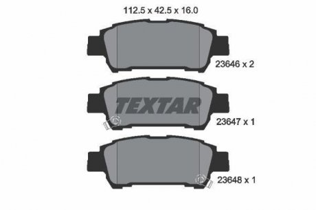 Тормозные колодки TOYOTA Avensis Verso/Previa задний 00 TEXTAR 2364601 (фото 1)
