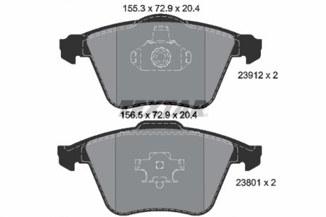 Фото автозапчасти комплект тормозных колодок передний OPEL SIGNUM, VECTRA C, VECTRA C GTS 2.8 08.05-12.08 TEXTAR 2391202