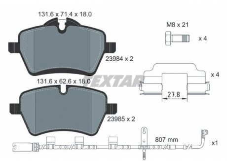 Фото автозапчасти гальмівні колодки MINI (R56), 11.05-01 TEXTAR 2398407