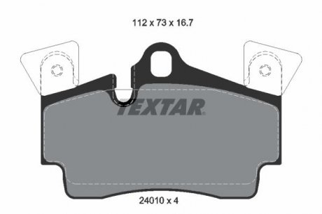 Фото автозапчастини комплект гальмівних колодок задніх AUDI Q7; PORSCHE CAYENNE 3.0D-6.0D 01.04-08.15 TEXTAR 2401001