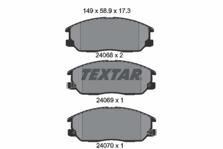 Фото автозапчасти комплект тормозных колодок передний KIA SORENTO I; SUZUKI IGNIS II 1.5-3.5 08.02- TEXTAR 2406801