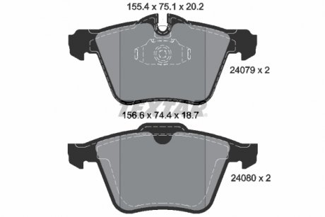 Комплект тормозных колодок передний JAGUAR S-TYPE II, XF I, XJ, XK II 2.0-5.0 04.02- TEXTAR 2407903 (фото 1)