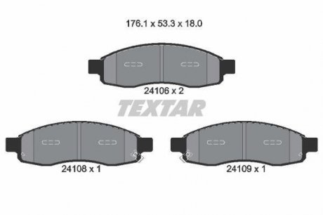 Тормозные колодки дисковые TEXTAR 2410601 (фото 1)