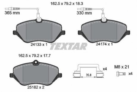 Фото автозапчасти комплект тормозных колодок. TEXTAR 2413303