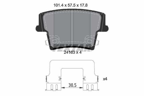 Фото автозапчасти комплект тормозных колодок задних CHRYSLER 300C; DODGE CHALLENGER, CHARGER; LANCIA THEMA 2.7-6.4 09.04- TEXTAR 2416303