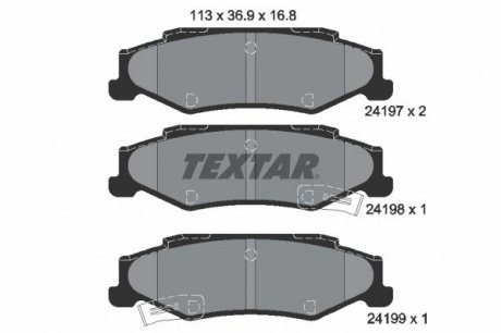 Комплект тормозных колодок задний CADILLAC XLR; CHEVROLET CORVETTE 4.4-7.0 10.91- TEXTAR 2419701 (фото 1)