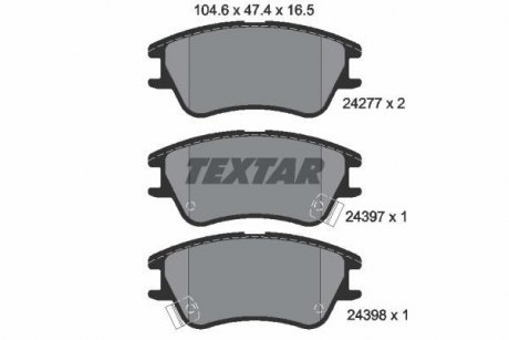 Гальмівні колодки, дискове гальмо (набір) TEXTAR 2427701 (фото 1)