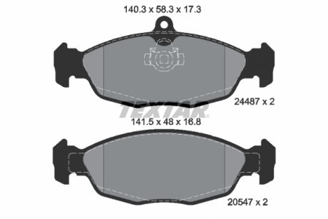 Комплект тормозных колодок задних JAGUAR XJ, XK 8; ASTON MARTIN DB7 VOLANTE 3.2-6.0 09.89-12.06 TEXTAR 2448701