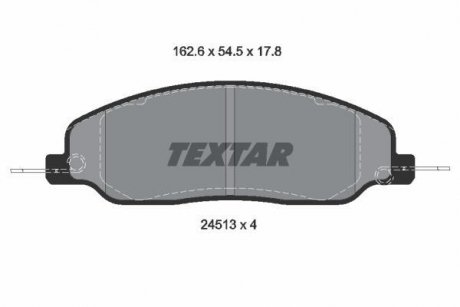 Комплект гальмівних колодок спереду FORD USA MUSTANG 4.0-5.4 12.04- TEXTAR 2451301