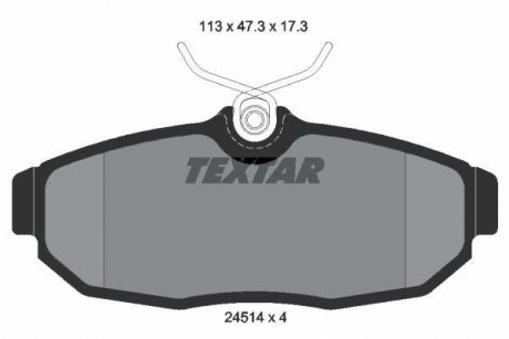 Комплект гальмівних колодок задніх FORD USA MUSTANG 4.0-5.4 12.04- TEXTAR 2451401 (фото 1)