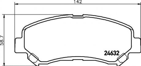 Тормозные колодки передние Nissan Pathfinder, X-Trail 01-Renault Koleos 08- TEXTAR 24632 17,0 0 4