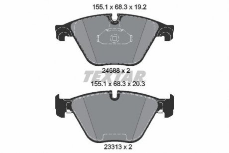 Комплект гальмівних колодок спереду BMW 5 (F10), 5 (F11), 6 (F12), 6 (F13), 6 GRAN COUPE (F06) 2.0-3.0H 11.09-10.18 TEXTAR 2468801