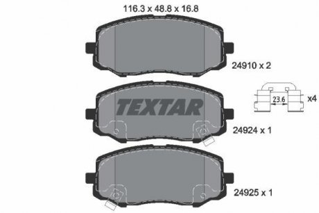 Гальмівні колодки дискові TEXTAR 2491001 (фото 1)