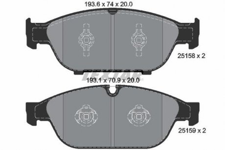 Комплект гальмівних колодок спереду AUDI A6 ALLROAD C7, A6 C7, A7, A8 D4 1.8-6.3 11.09-09.18 TEXTAR 2515802 (фото 1)