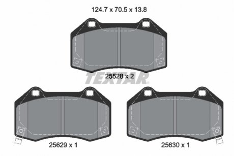 Комплект гальмівних колодок спереду ABARTH 124 SPIDER; FIAT 124 SPIDER; MAZDA MX-5 IV, MX-5 RF TARGA 1.4/1.5/2.0 06.15- TEXTAR 2552803