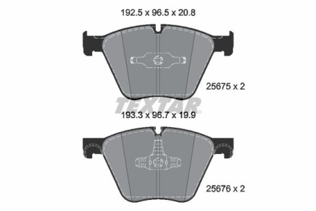 Фото автозапчастини комплект гальмівних колодок спереду BMW 7 (F01, F02, F03, F04) 4.4 09.08-06.15 TEXTAR 2567501