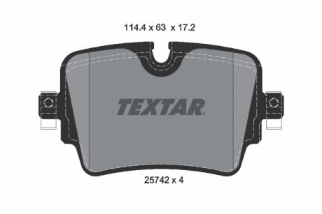 Комплект тормозных колодок задних JAGUAR F-TYPE, XJ 2.0/3.0/5.0 10.09- TEXTAR 2574201
