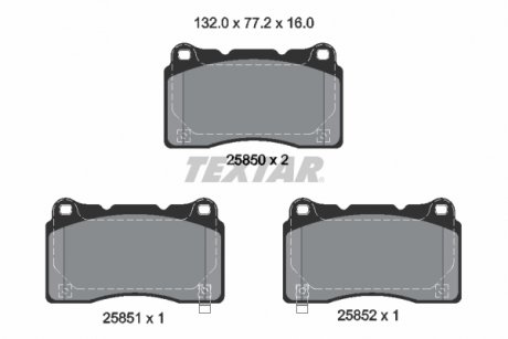 Фото автозапчасти комплект тормозных колодок передний HONDA CIVIC X 2.0 06.17- TEXTAR 2585001